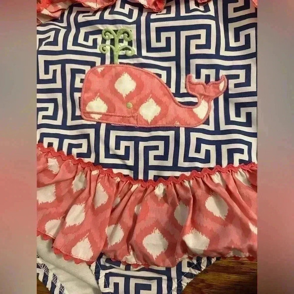 Shrimp and Grits Kids Whale Bathing Suit 3T - Picture 8 of 8